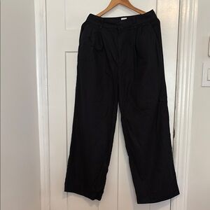 GAP Black Wide Leg Linen Pants Relaxed Fit